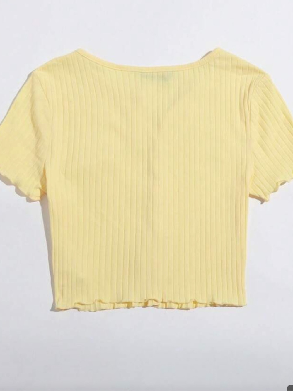 Ribbed Button-Front Crop Top - Picture 2 of 3